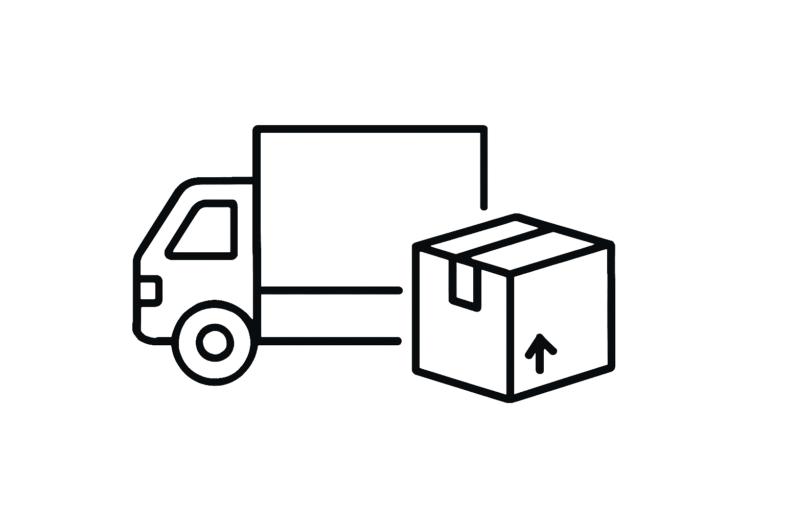 Illustration of a moving truck for packing and shifting in Tampere