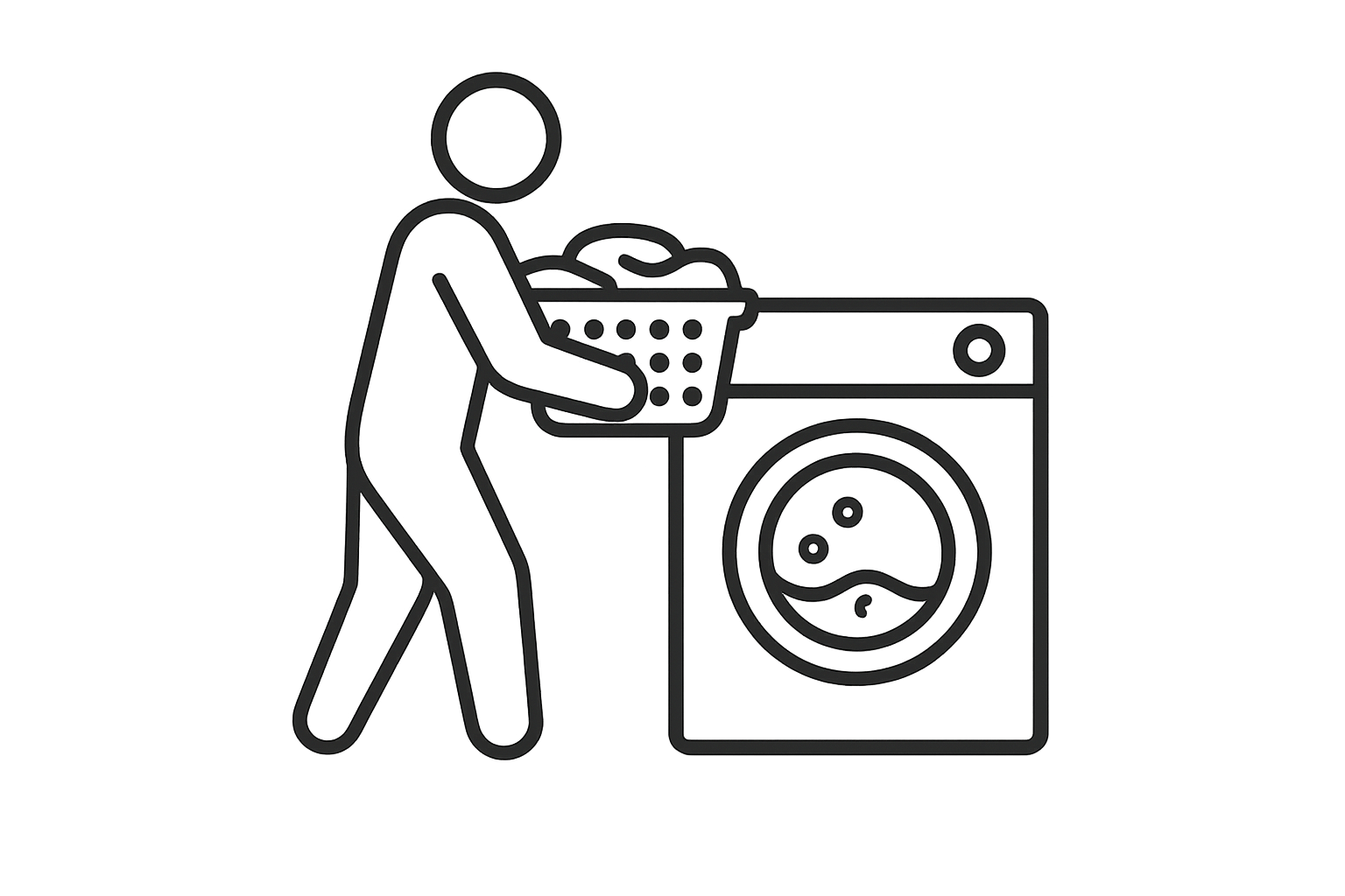 Illustration representing laundry and ironing service in Tampere